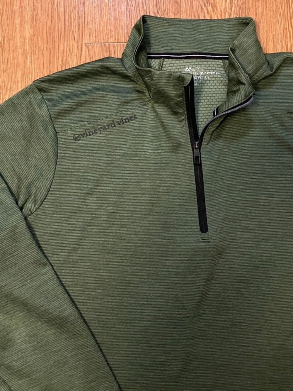 Vineyard Vines Sankaty Quarter Zip 2XB Big & Tall Olive Green On The Go Pullover